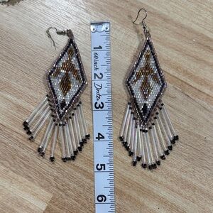 Native American Beaded Fringe Style Earrings